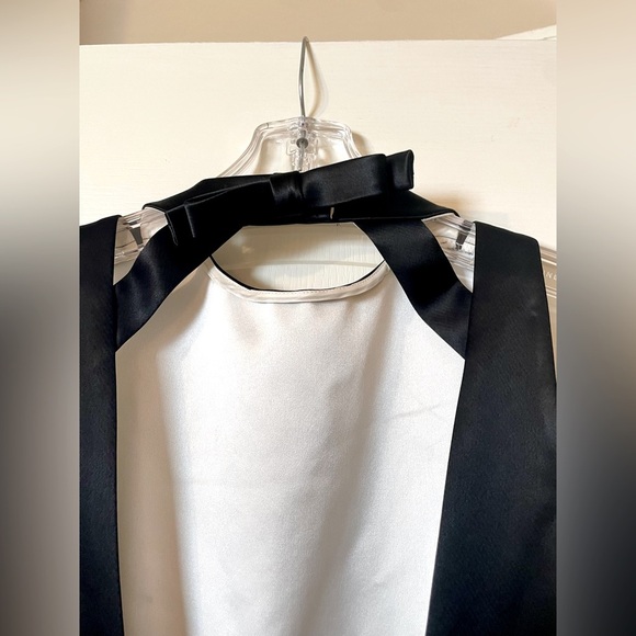 RAOUL Black Satin Sleeveless Mini Dress Cocktail Party Formal Rhinestone Size 6 - Picture 7 of 13